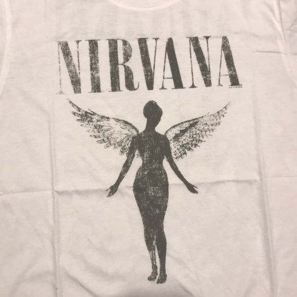 SOLD OUT White Nirvana Angel Tour Concert Vintage Shirt - Picture 4 of 5